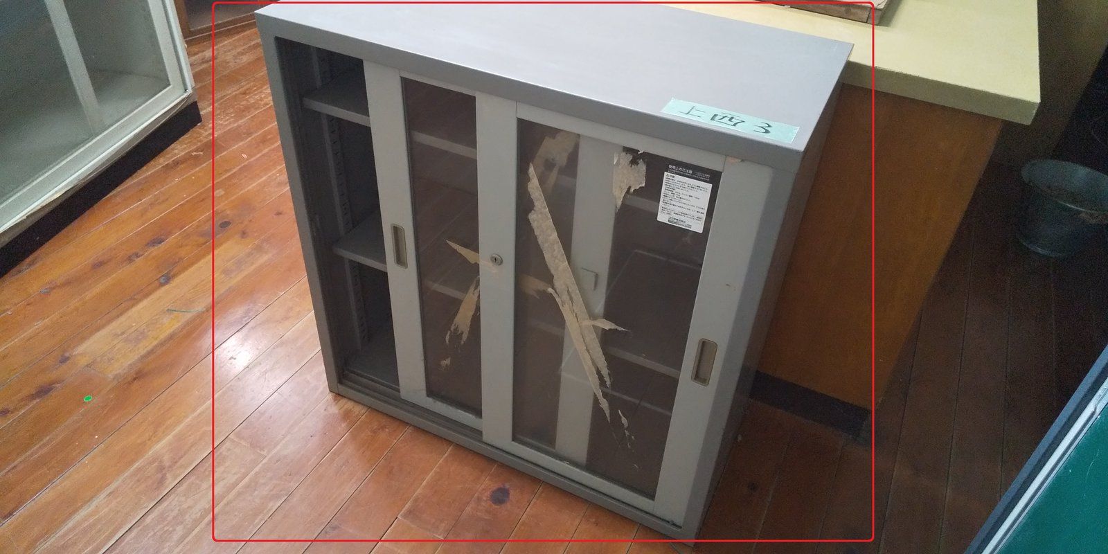 【上西3】引き違いガラス書庫(ロータイプ)★現地引渡し可能な方のみ★
